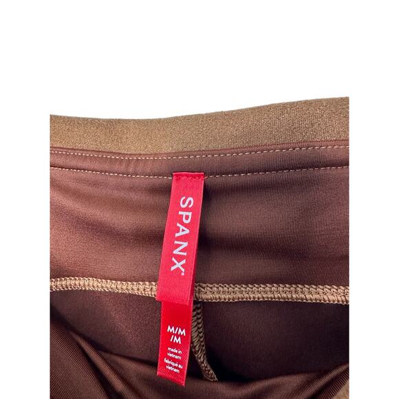 Spanx Brown Casual Pull On Stretch Slimming Faux Suede Leggings Size Medium - Picture 4 of 15